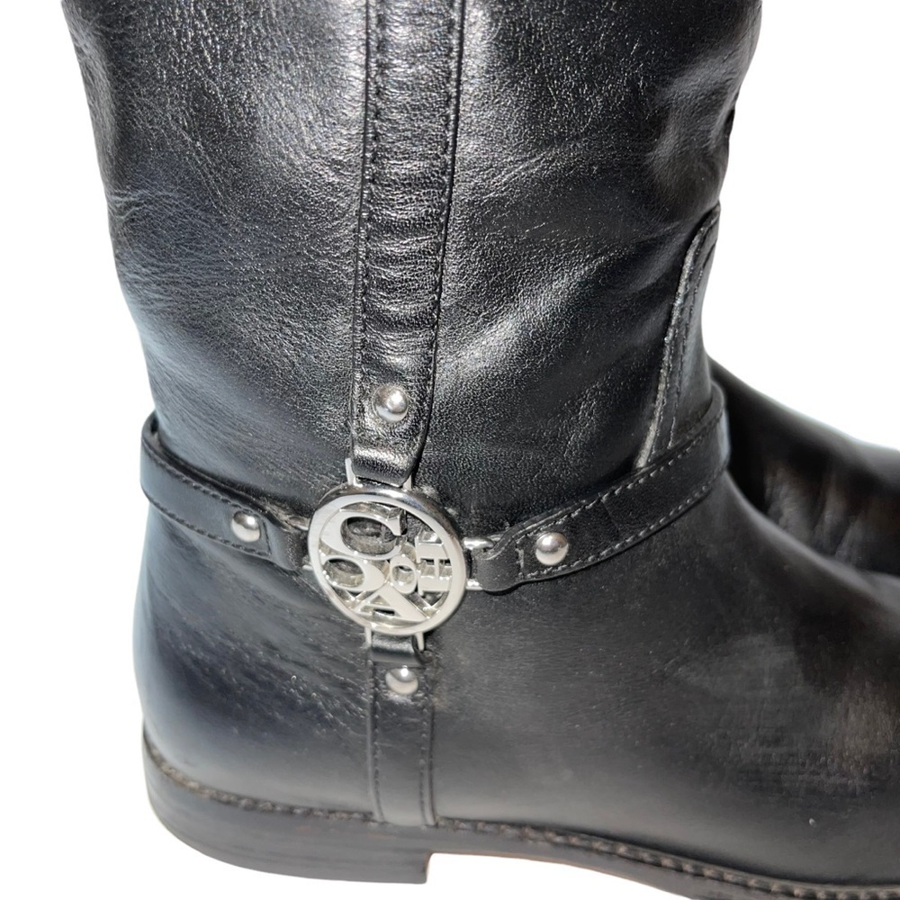 Coach Mulan Black Leather Knee High Riding Boots Size 6 - Picture 6 of 7